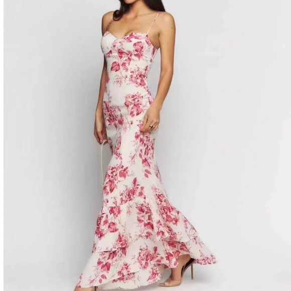 NWT Reformation Fallon Maxi Dress Sz4 Paris Floral - Picture 11 of 14